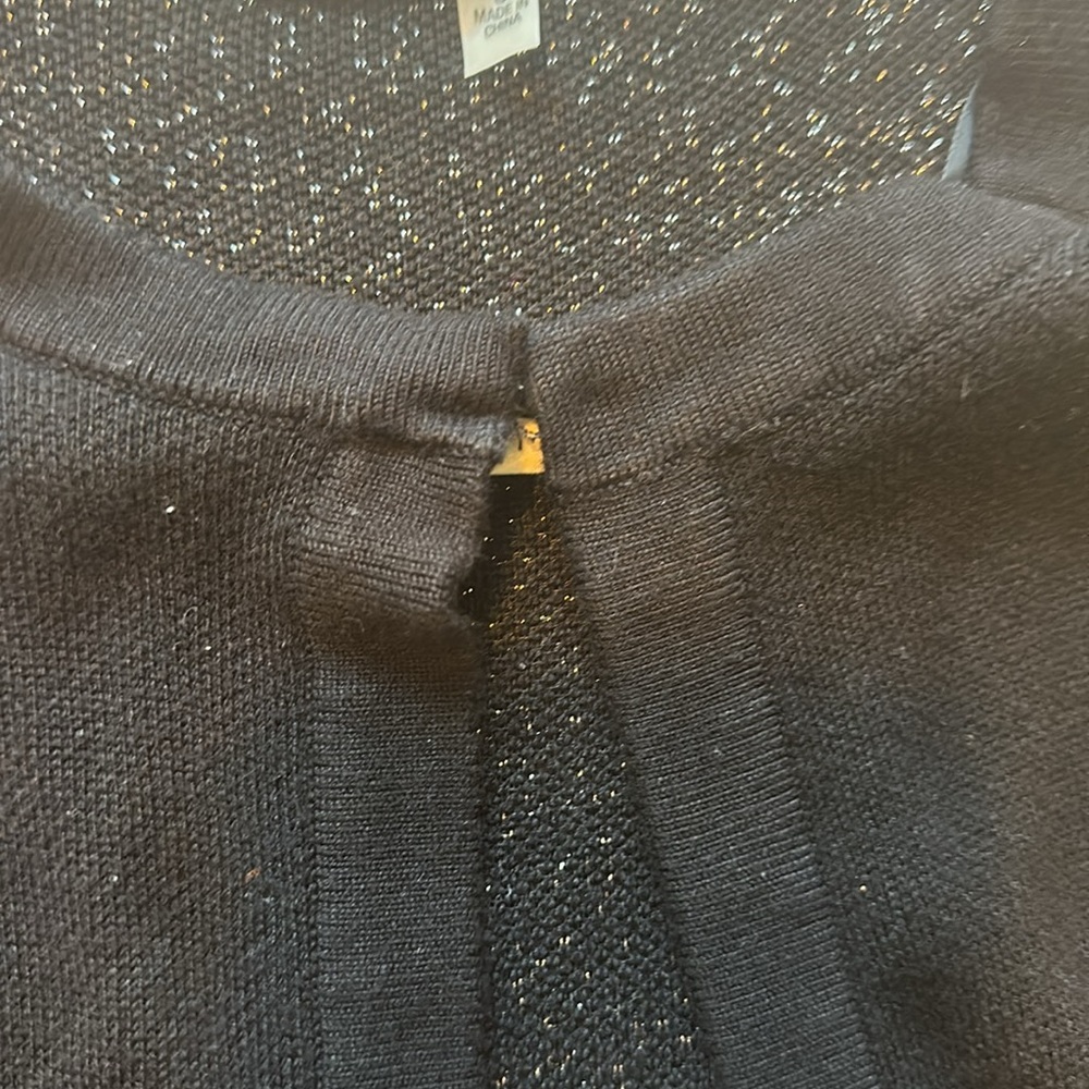 Kasper sweater jacket small black‎ silver and gold sparkle - Picture 7 of 10